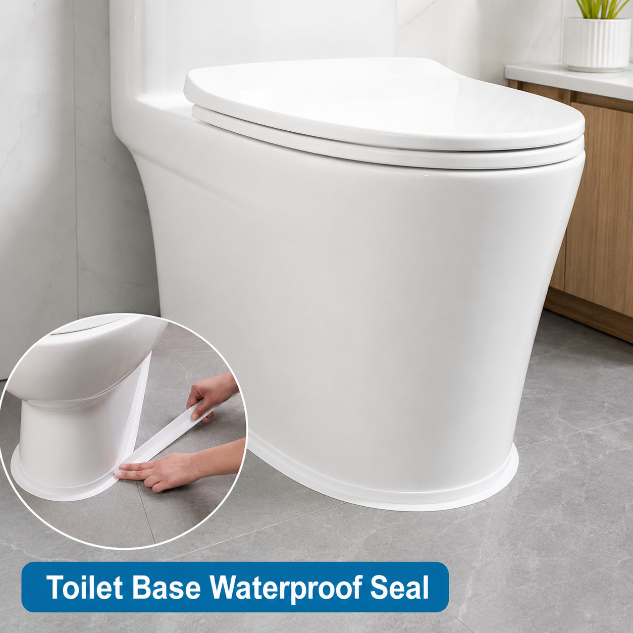 Waterproof Caulk Tape Sealant Strip Bath Kitchen Sink Toilet 0.87in x 10.5ft