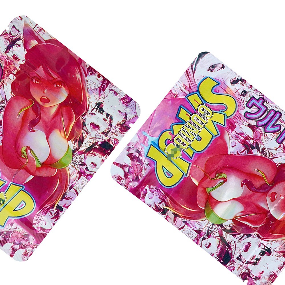 100 Pack 3.5g Mixed Stand Up Mylar Bags Resealable Smell Proof Candy Pouches