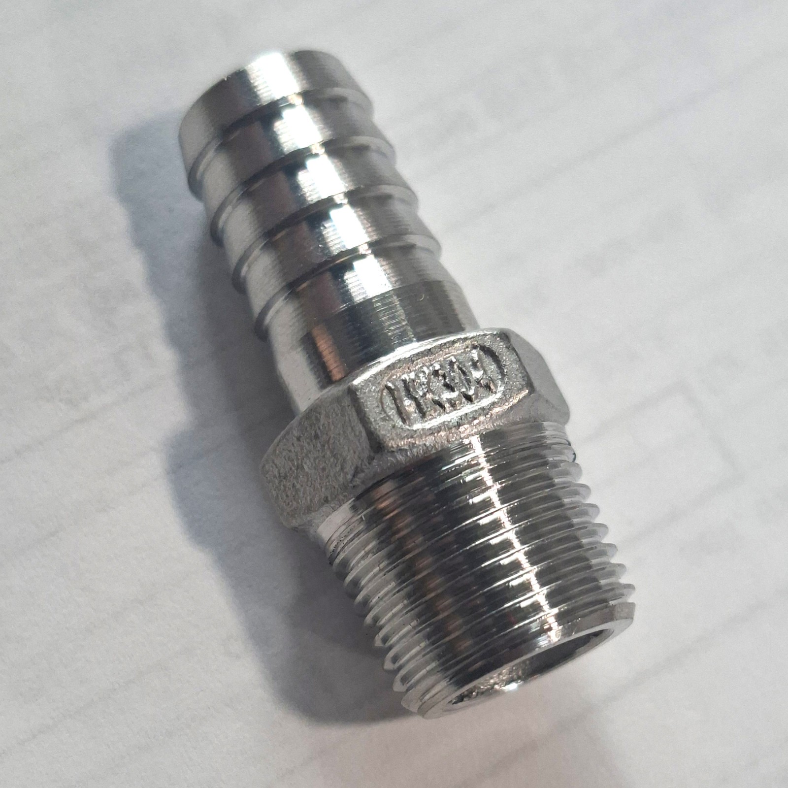 Stainless Hose Connector Barb 1/2″ Threaded Nipple 3/8″ NPT