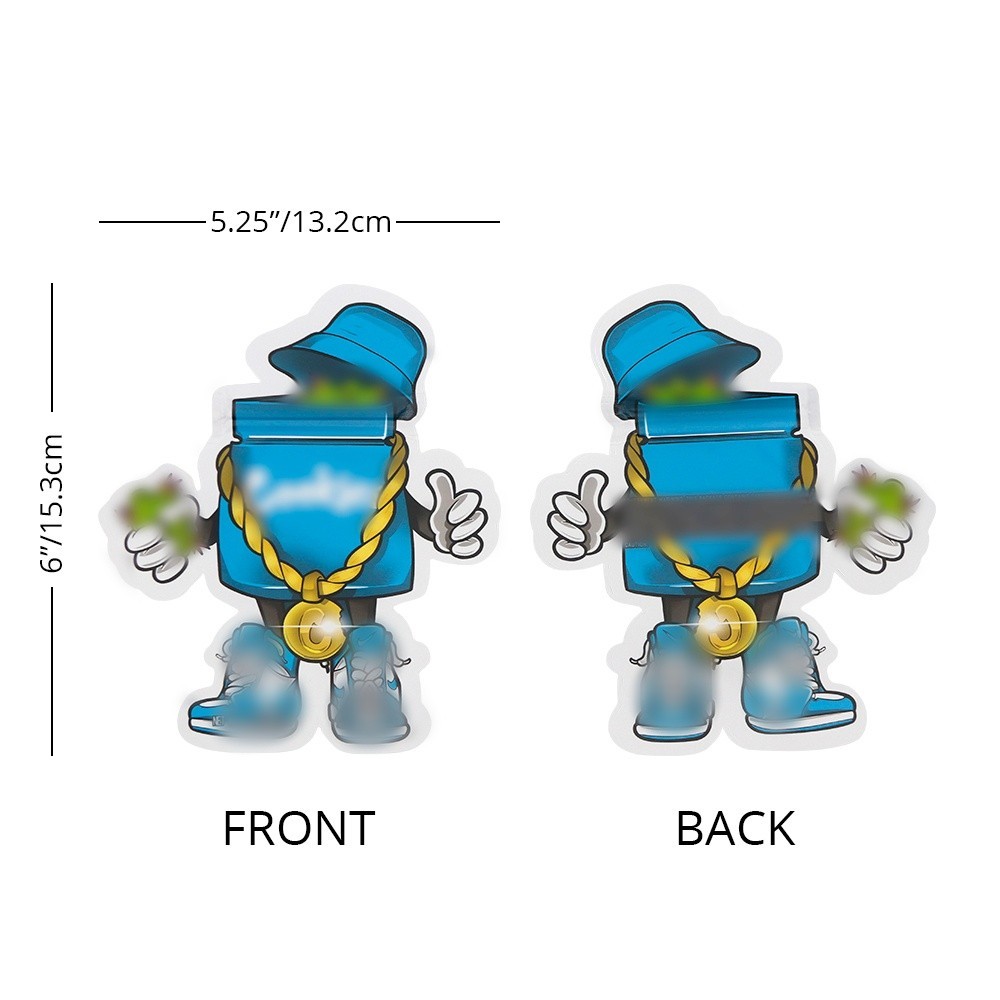100 pcs Cartoon Shapes Mylar Bags Zip Seal Bags Resealable Candy Baggies 3.5g