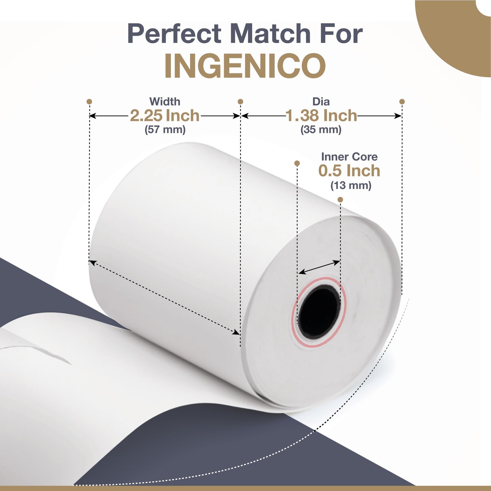 10 PCS Thermal Paper Rolls Fits Ingenico Desk 3500 5000 ICT220 ICT250 POS