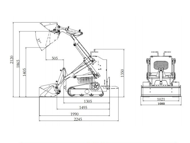 2025 Mini Crawler Track Skid Steer Loader B&S 13.5HP EPA Gas Vertical