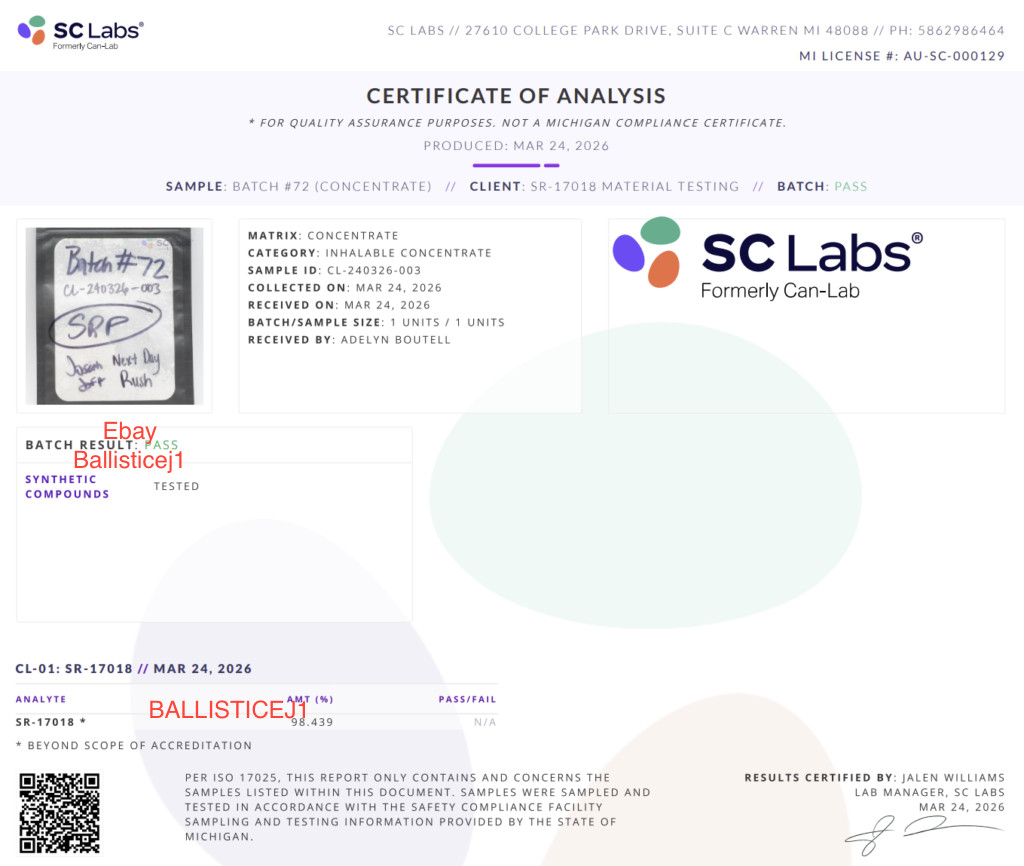 SR-17018 5 Grams at 98% purity Laboratory Chemical CAS 2134602-45-0