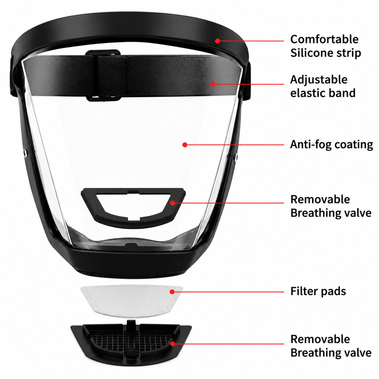 Full Face Super Protective Mask Anti-fog Shield Safety Transparent Head Cover