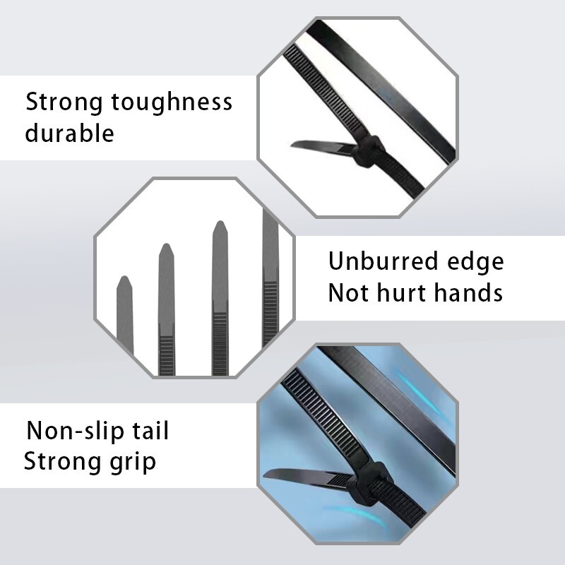 Self-locking nylon cable ties 12 inch, suitable for both indoor and outdoor use