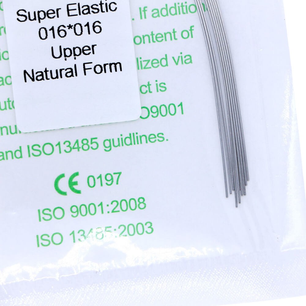 50×Dental Ortho Super Elastic Niti Rectangular Arch Wire Natural 16×16 Upper