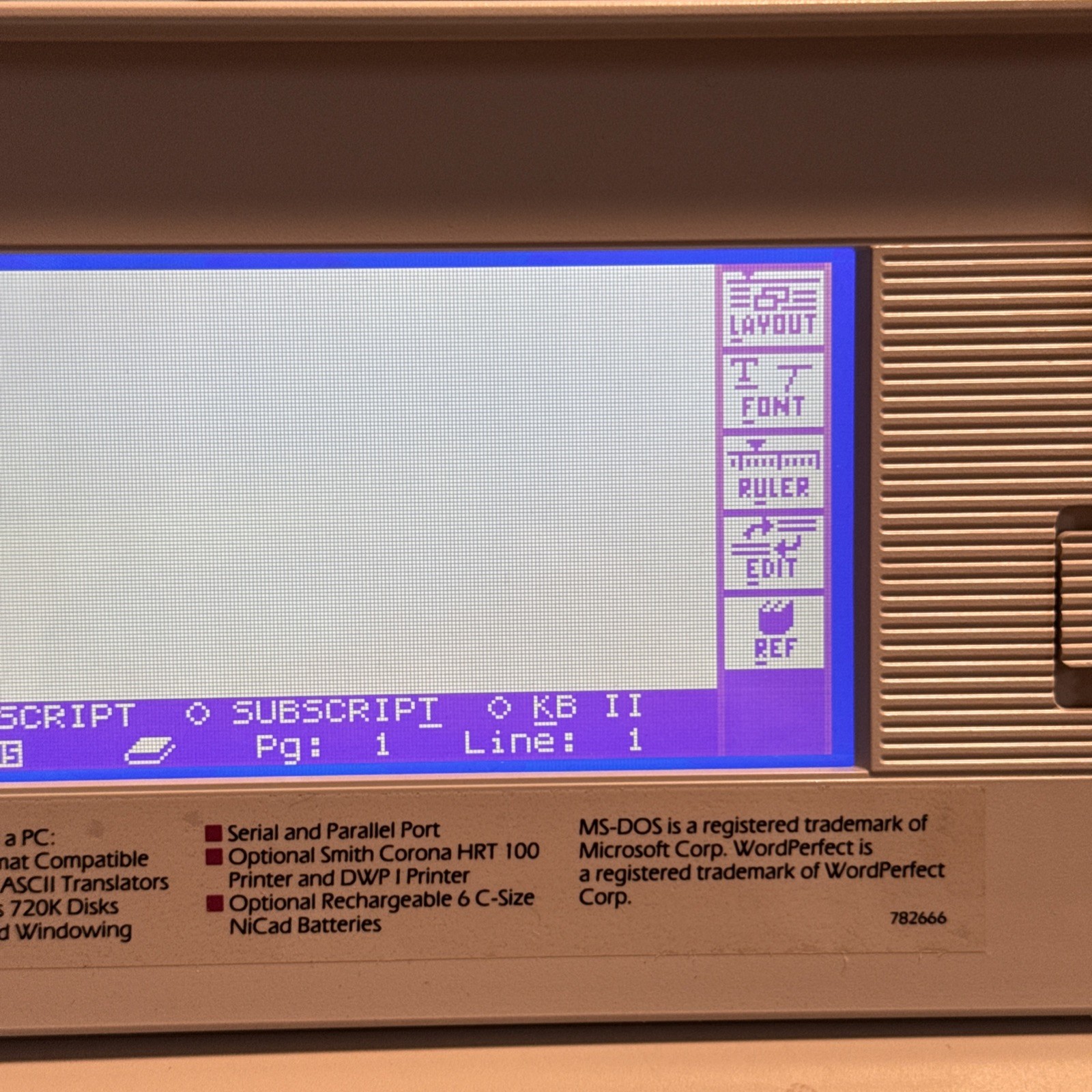 Smith Corona PWP 8000 LT Laptop Personal Word Processor Tested Working