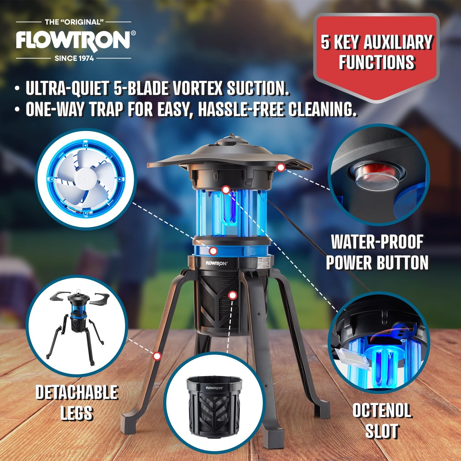 Flowtron Indoor Outdoor Bug Trap Zapper Electric Insect Killer Uv Light Fan 800