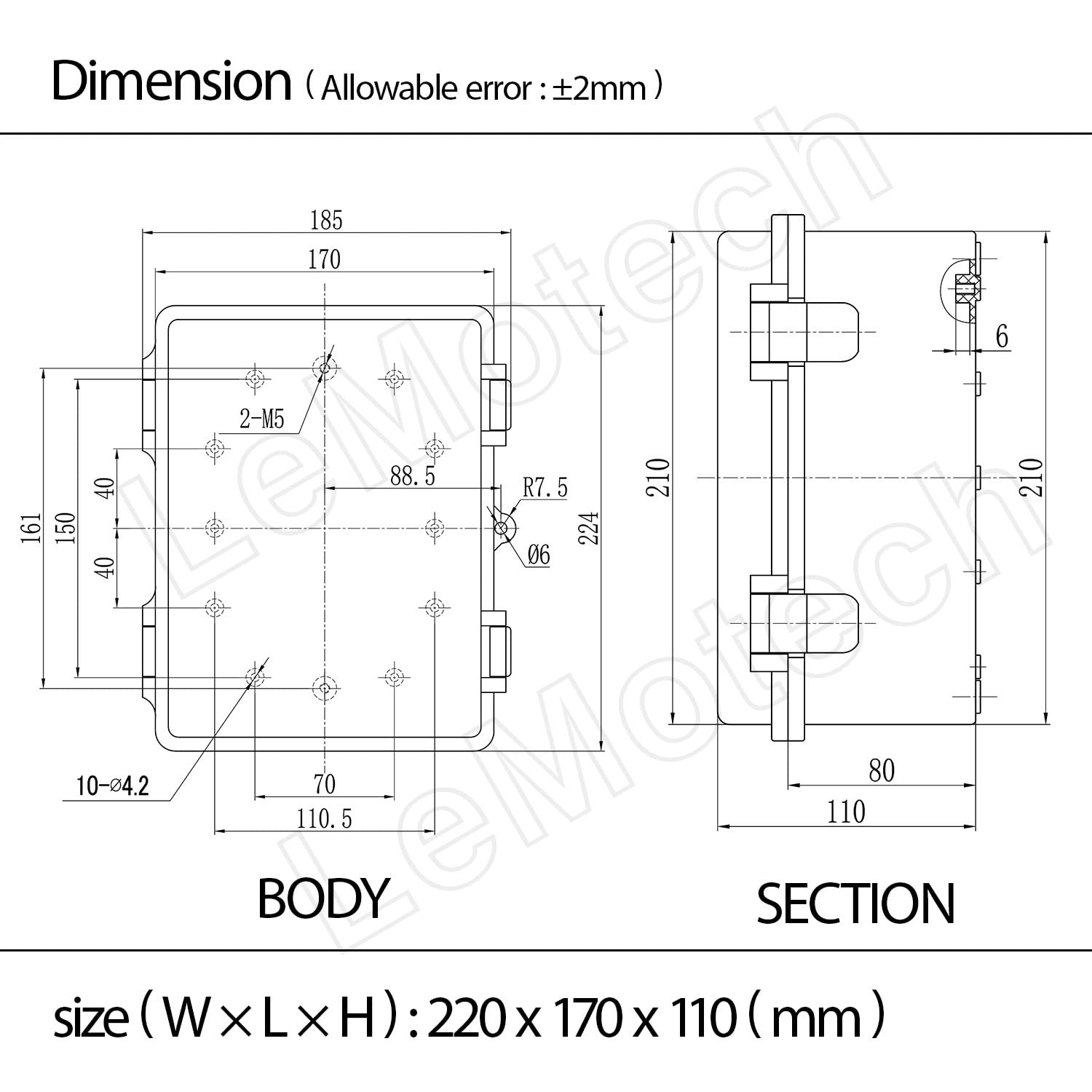 ABS Plastic Dustproof Waterproof IP65 Junction Box Hinged Shell Universal Electr
