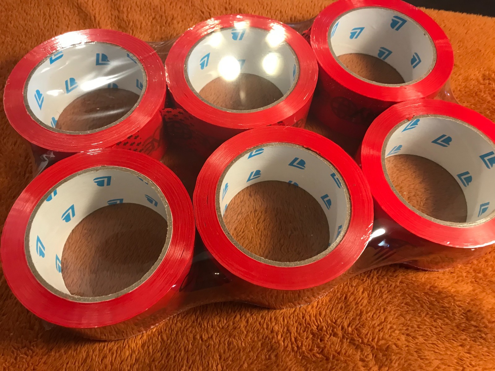 6 Rolls EBAY BRANDED Packaging Tape RED Logo 2″ x 75 yards NEW SEALED!