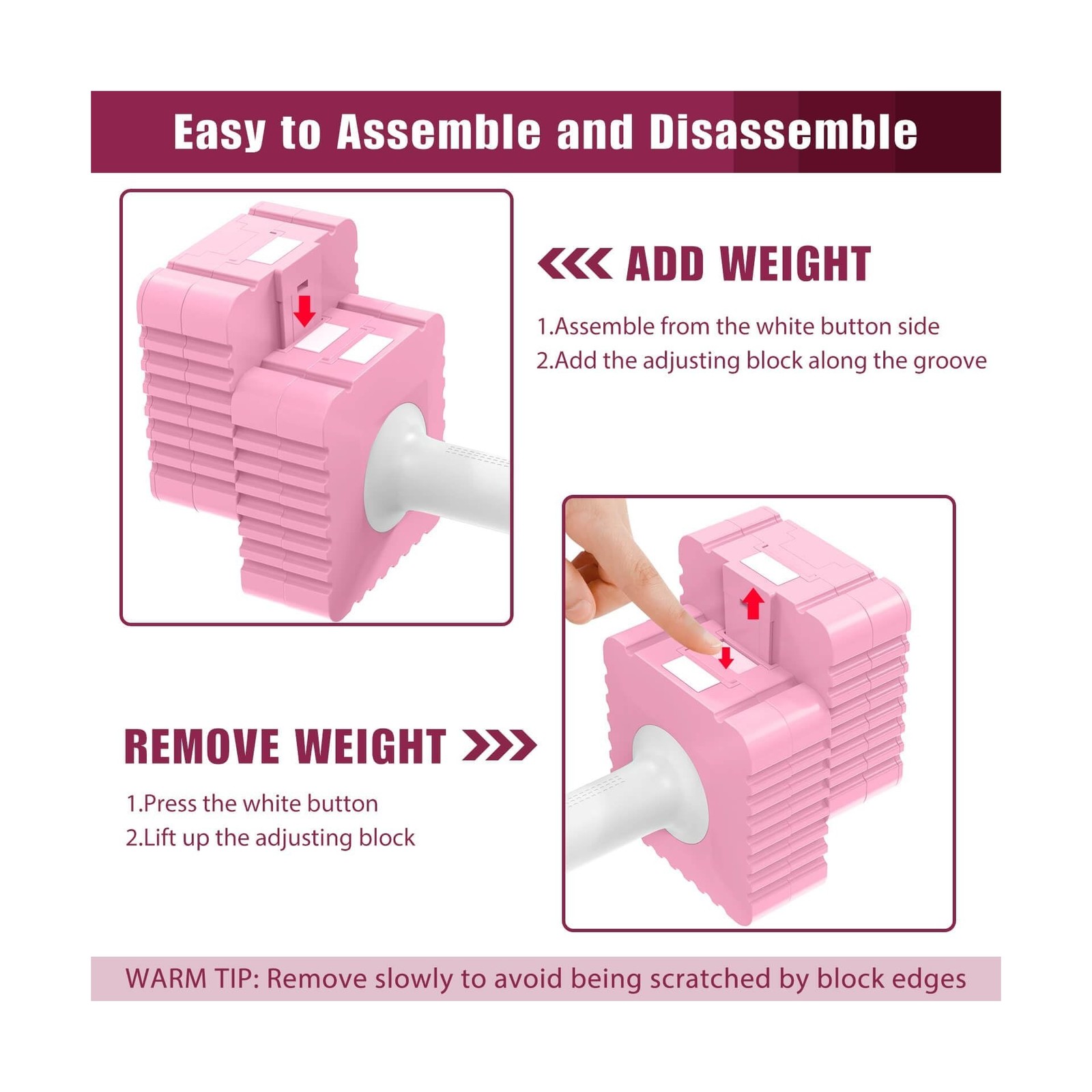 Adjustable Weight Dumbbells Set of 2, 3.4lb/5.7lb/8lb/10.3lb/12.6lb… Fast Ship