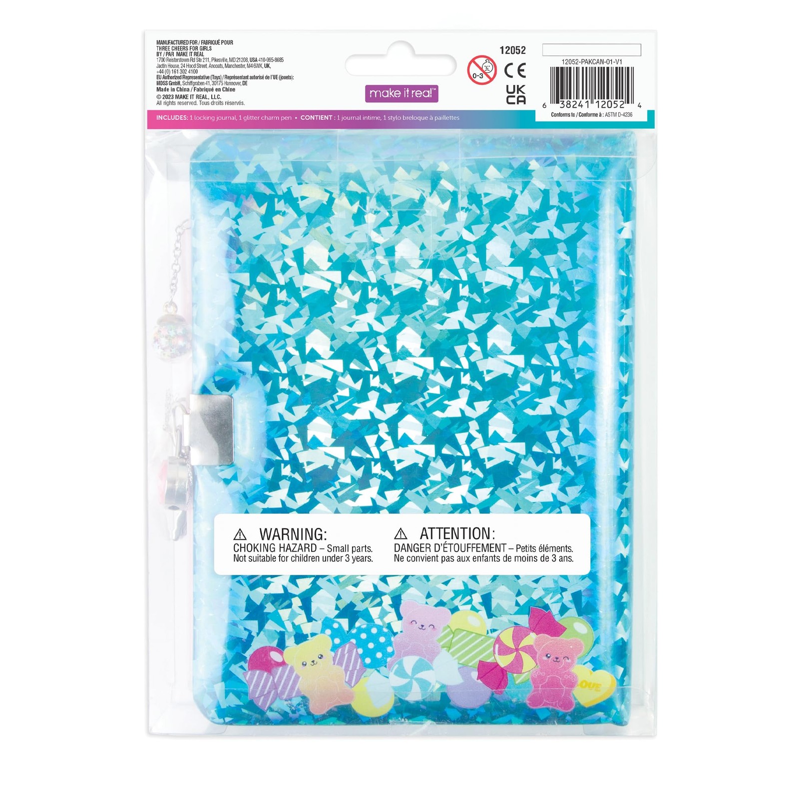 Multicolor Bubble Gum Themed Locking Journal with Pen for Creative Tweens