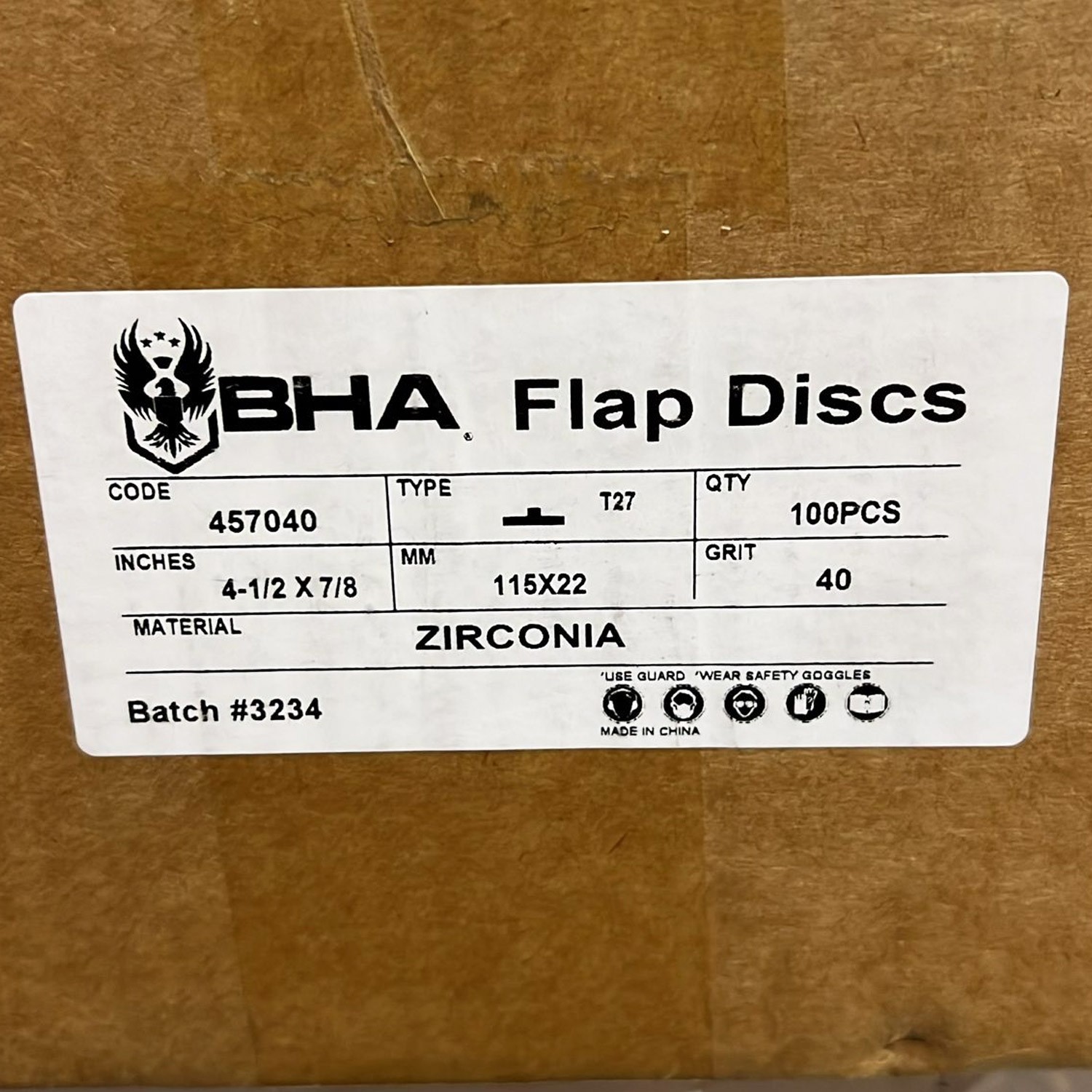 100 Pack 4.5″ x 7/8″ Black Hawk 40 Grit Zirconia Flap Disc Grinding Wheels T27