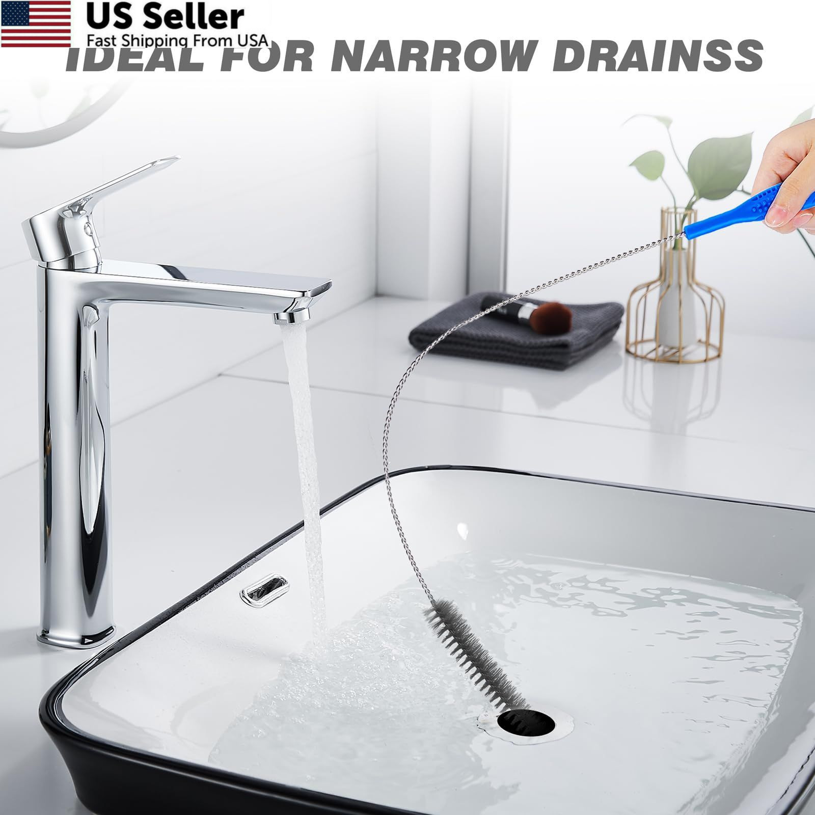 Refrigerator Coil Cleaning Brush，Sewer Set Brush Clog Remover,for Grizzly