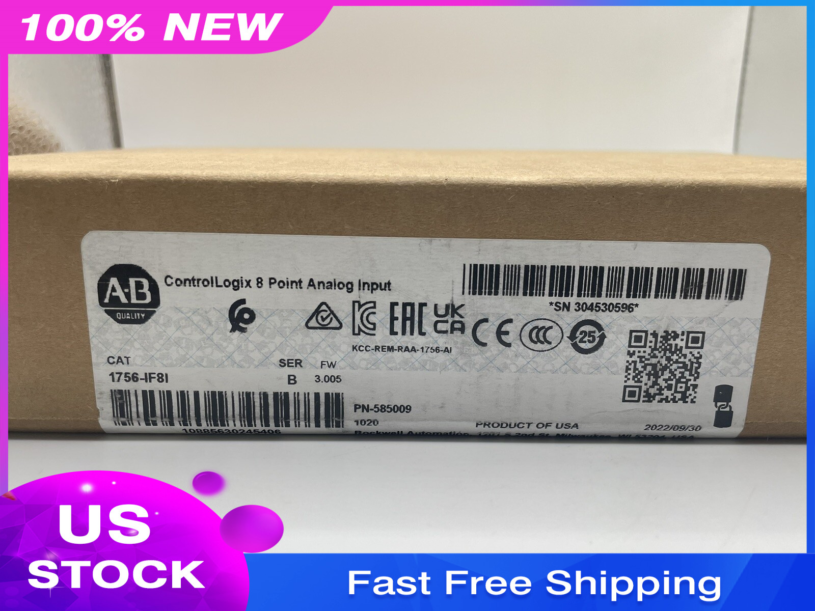 2022 1P New Sealed Allen Bradley 1756-IF8I Isolated Analog Input Module In US