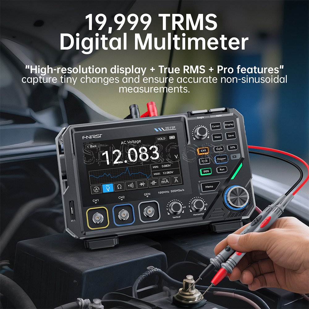 FNIRSI 2D15P Digital Multimeter Oscilloscope Signal Generator 100Mhz 500MSa/s