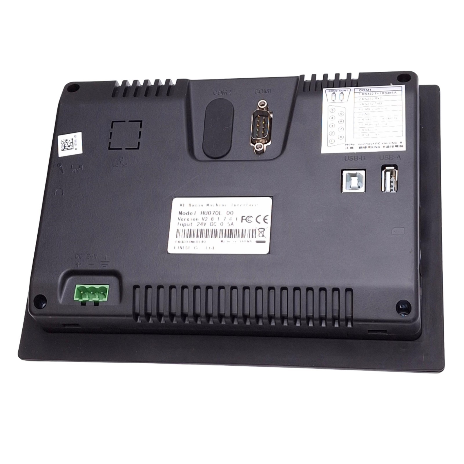 FATEK HU070L-00 UniCon HMI Panel, 7in Touch Screen, 24VDC, RS232/422/485, USB