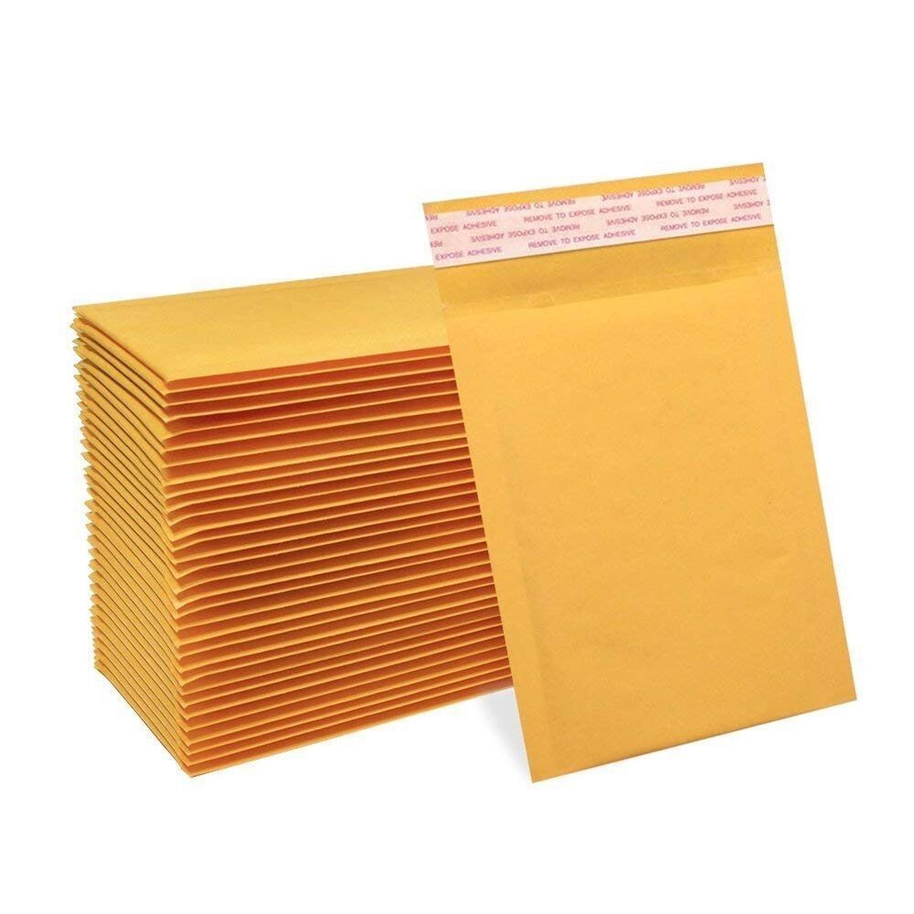 50/100/200/500 Kraft Bubble Mailers Padded Envelope Shipping Bags Seal Any Size