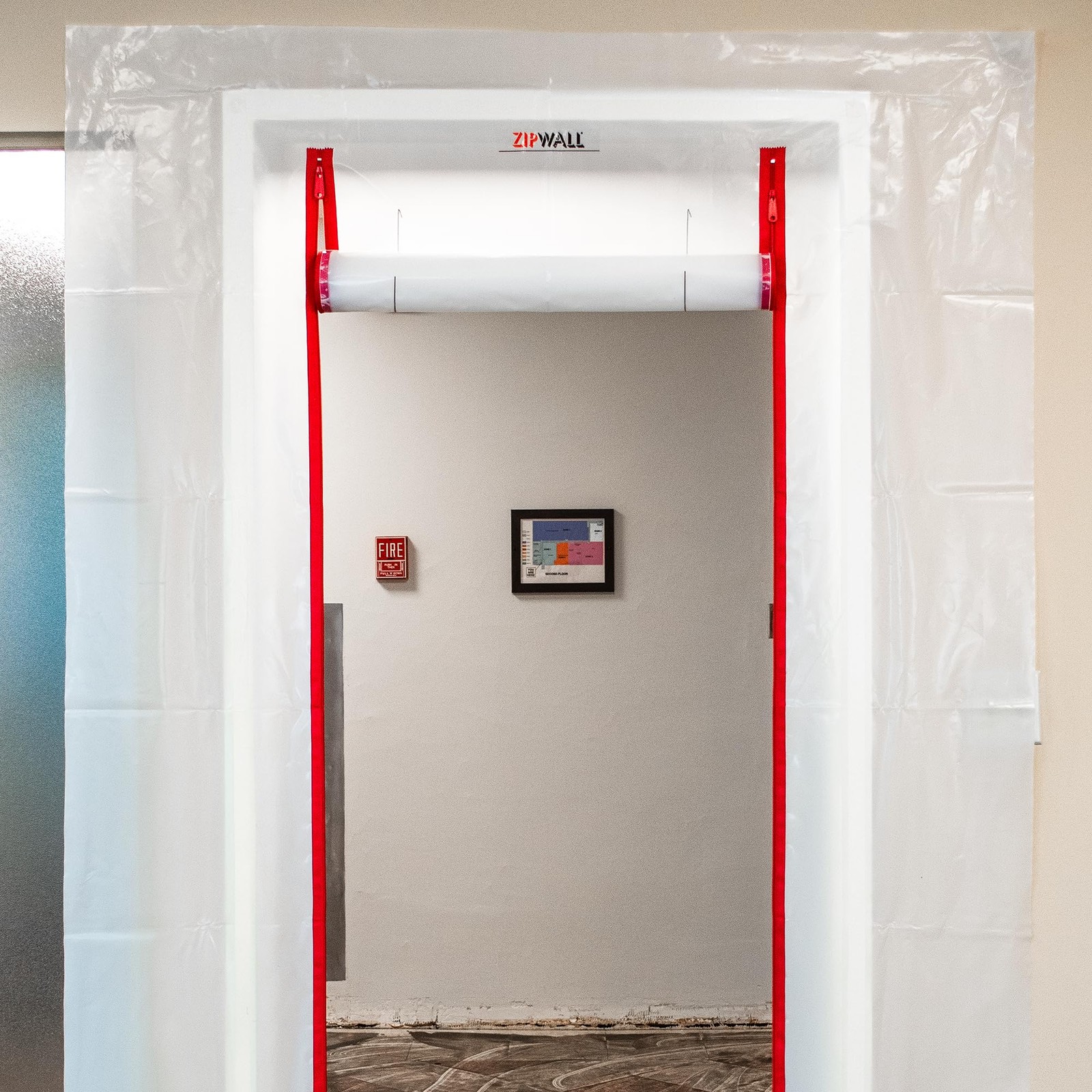 Zipwall ZipDoor Kit ZDC Commercial Red Door Dust Barrier System