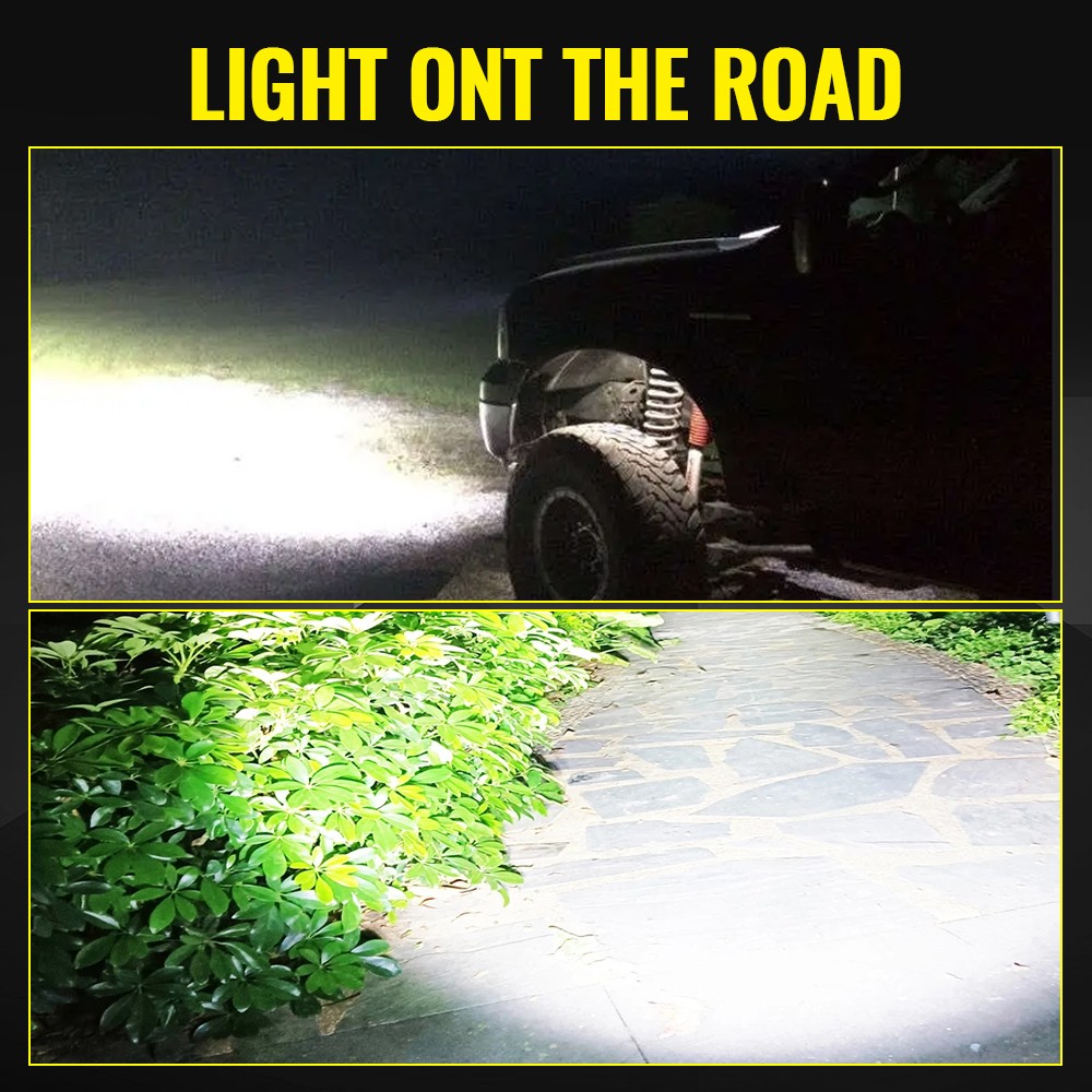 Pair 2.5″ inch Round LED Work Lights Bar Spot Flood Fog Driving Lamp Offroad SUV