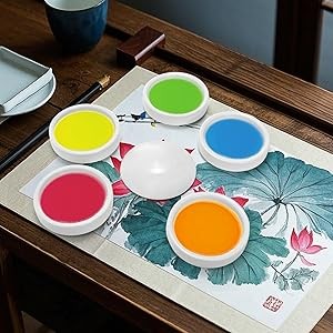 2 Pack Ceramic Watercolor Palette, 5 Layers Stackable Watercolor Mixing Trays