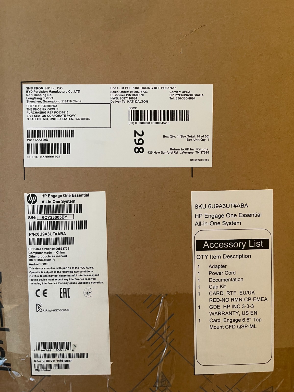 HP Engage One POS System 14″ Touch N6211 4GB 32GB WIFI BT Android 11 – New