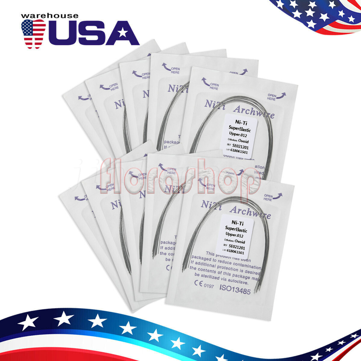 Dental Ortho Super Elastic Niti Round Arch Wire Ovoid 012-020upper/lower all