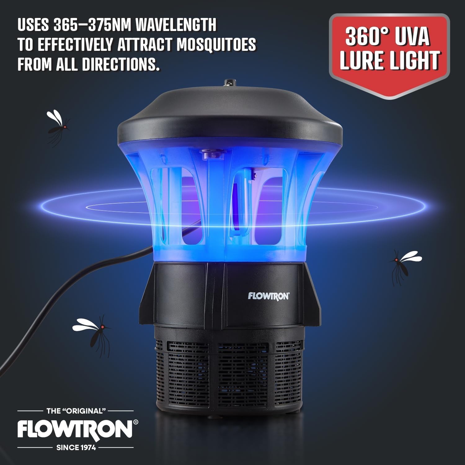 Flowtron Outdoor Bug Trap | UV Light & Powerful Fan with ½ Acre Coverage