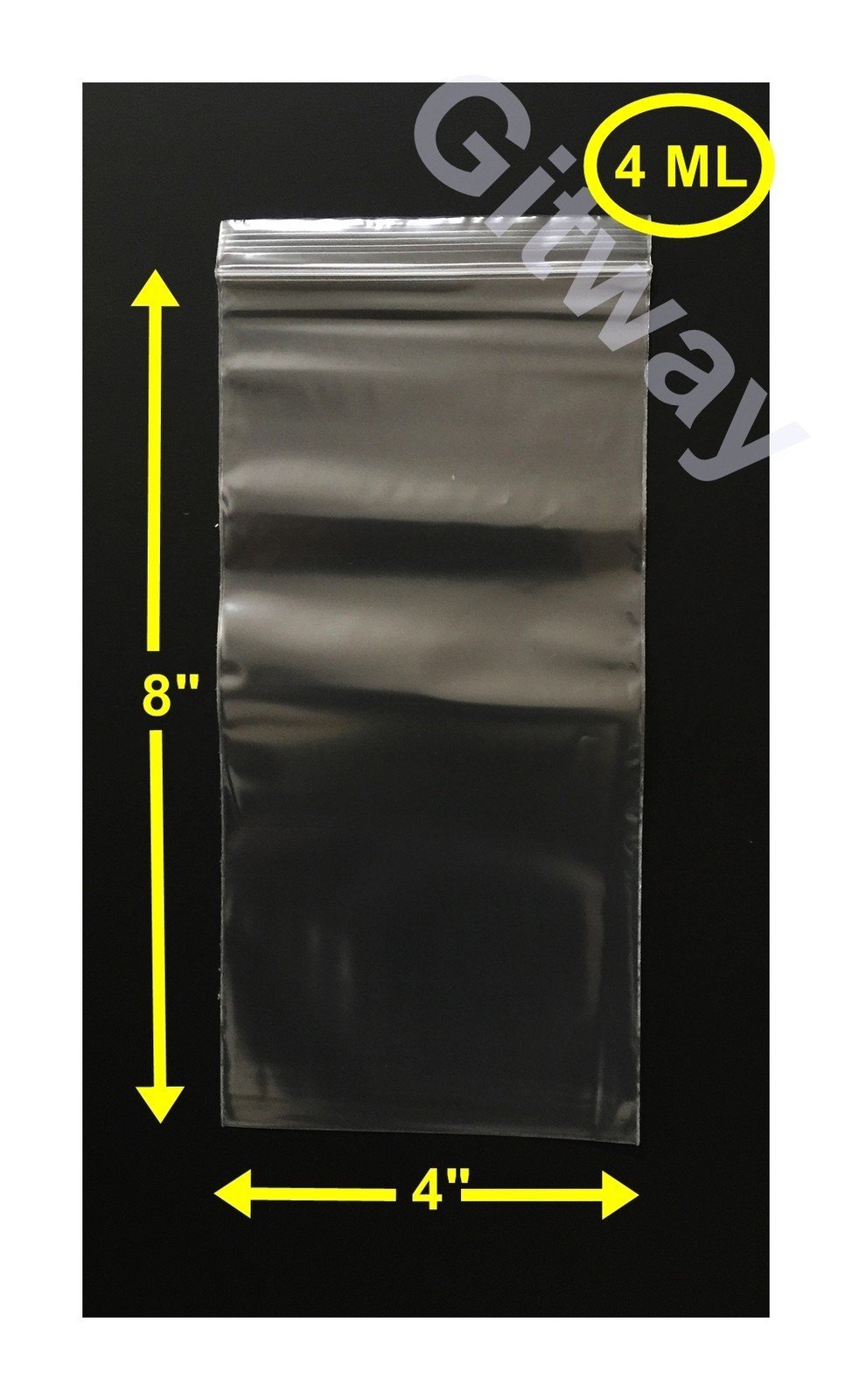 4″ x 8″ Reclosable Resealable Zip Top Lock Bag Clear Plastic 4×8″ FDA Bags 4 MiL
