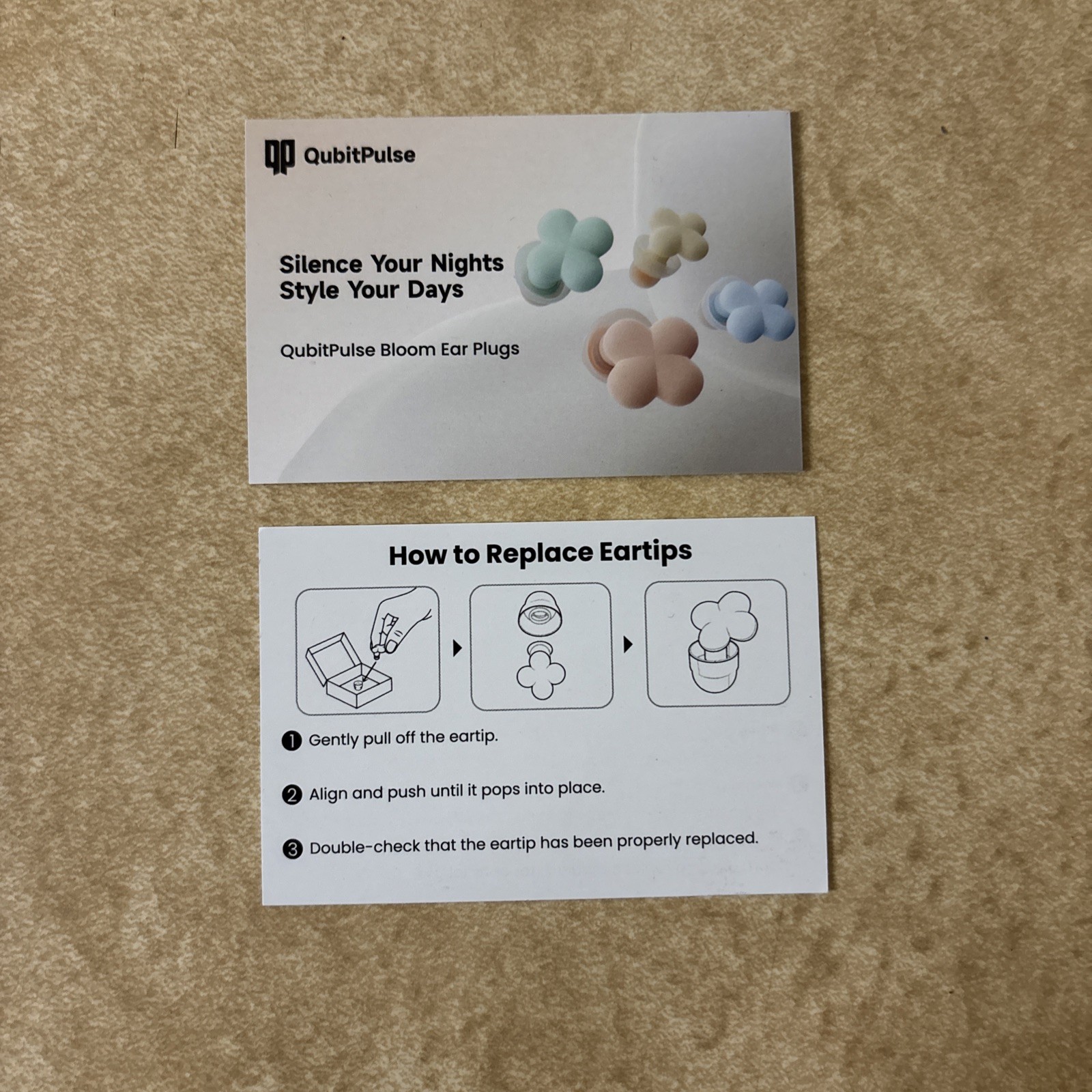 QubitPulse Bloom Ear Plugs for Multi Size Plugs for Ear Canals Blue OPEN BOX