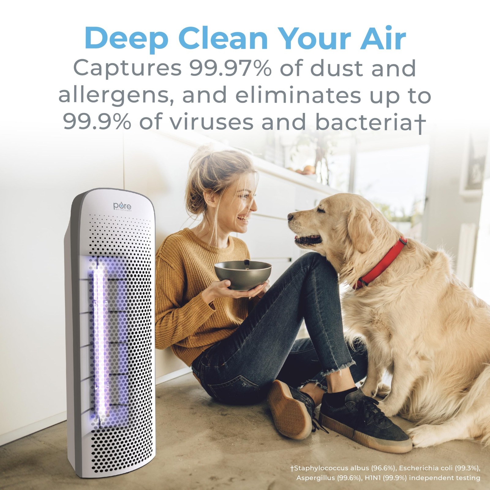 Pure Enrichment PureZone Elite True HEPA Large Room Tower Air Purif… Fast Ship
