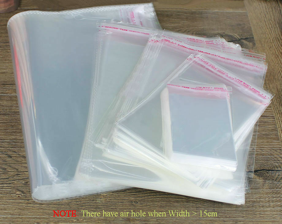 Clear Self Adhesive Peel & Seal Plastic Bags OPP Display,Garment,Card,Jewellery