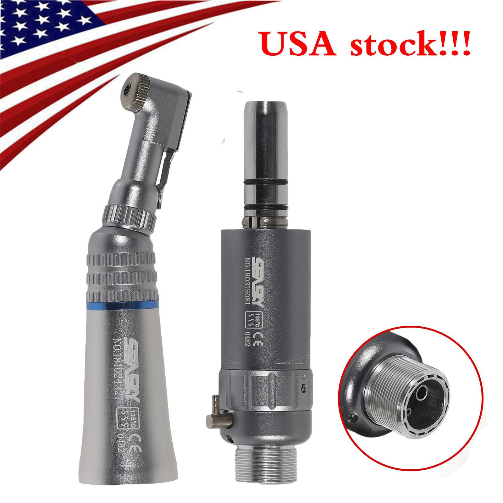 NSK Style Dental Slow Low Speed Handpiece Straight Contra Angle Air Motor 2/4 sa