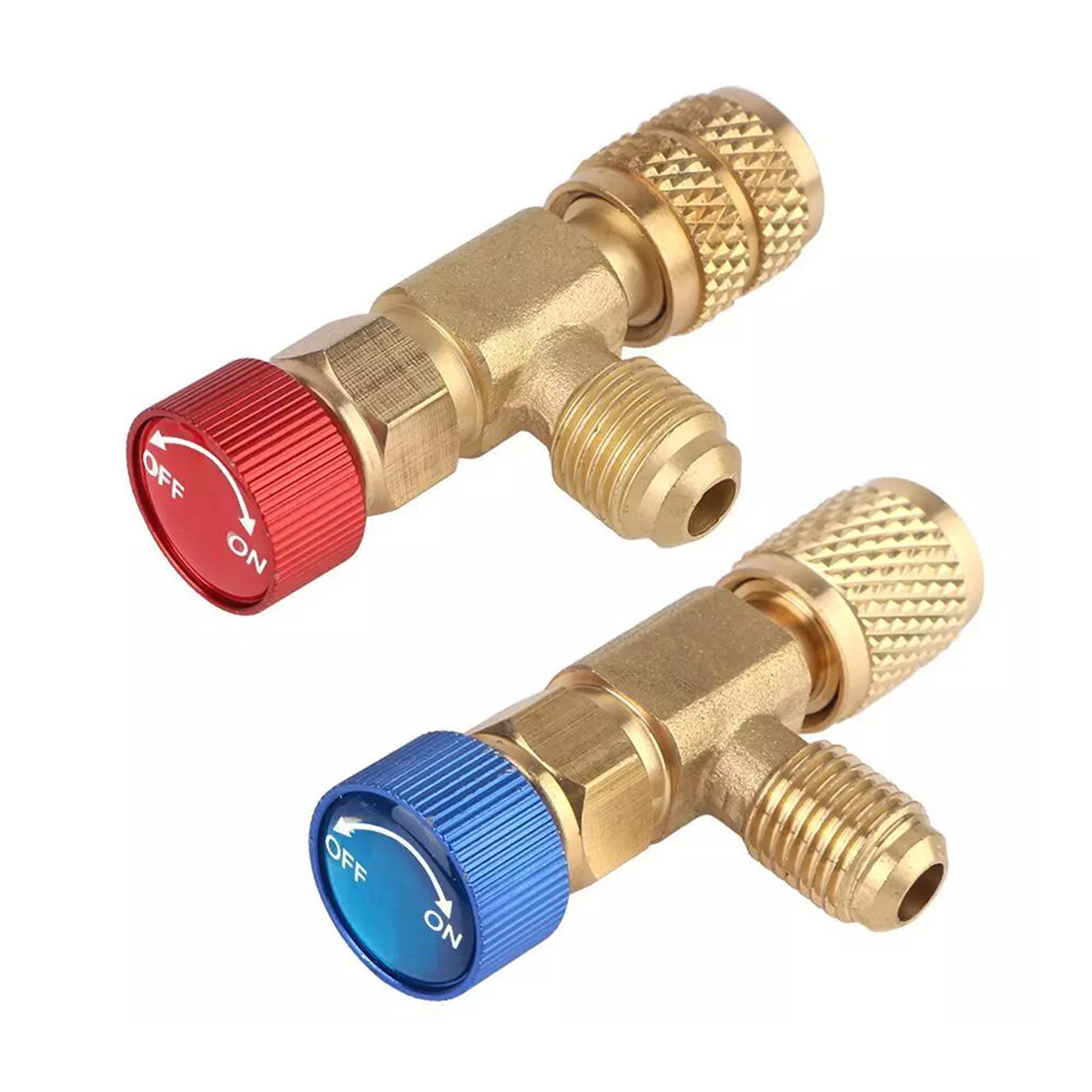 2PCS R410 R22 Refrigerant Service Charging Shut off Adapter Control Valve HVAC