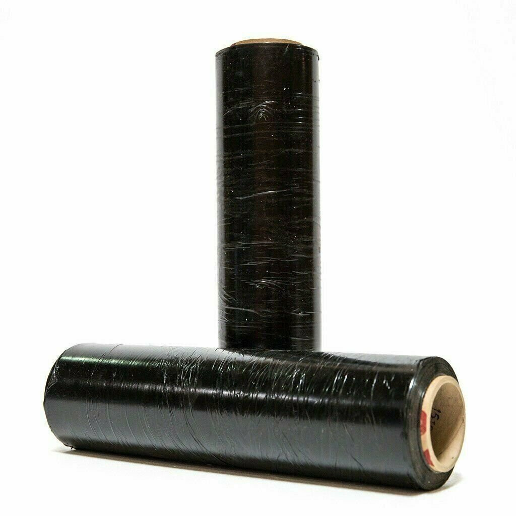18″ x 1500FT 80 Ga Pallet Wrap Stretch Film Shrink Hand Wrap 1500′ Black 4 Rolls