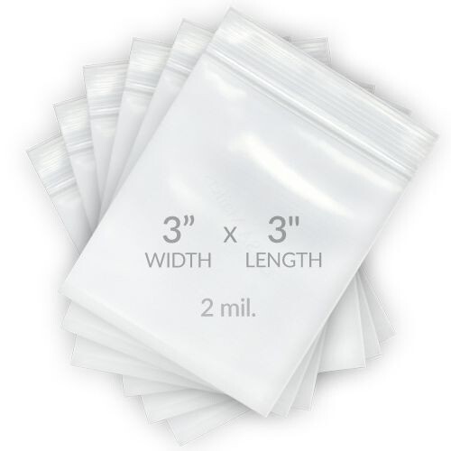 UOFFICE 1000 Reclosable Clear Poly Bags 3″x3″, 2 Mil Resealable Bags