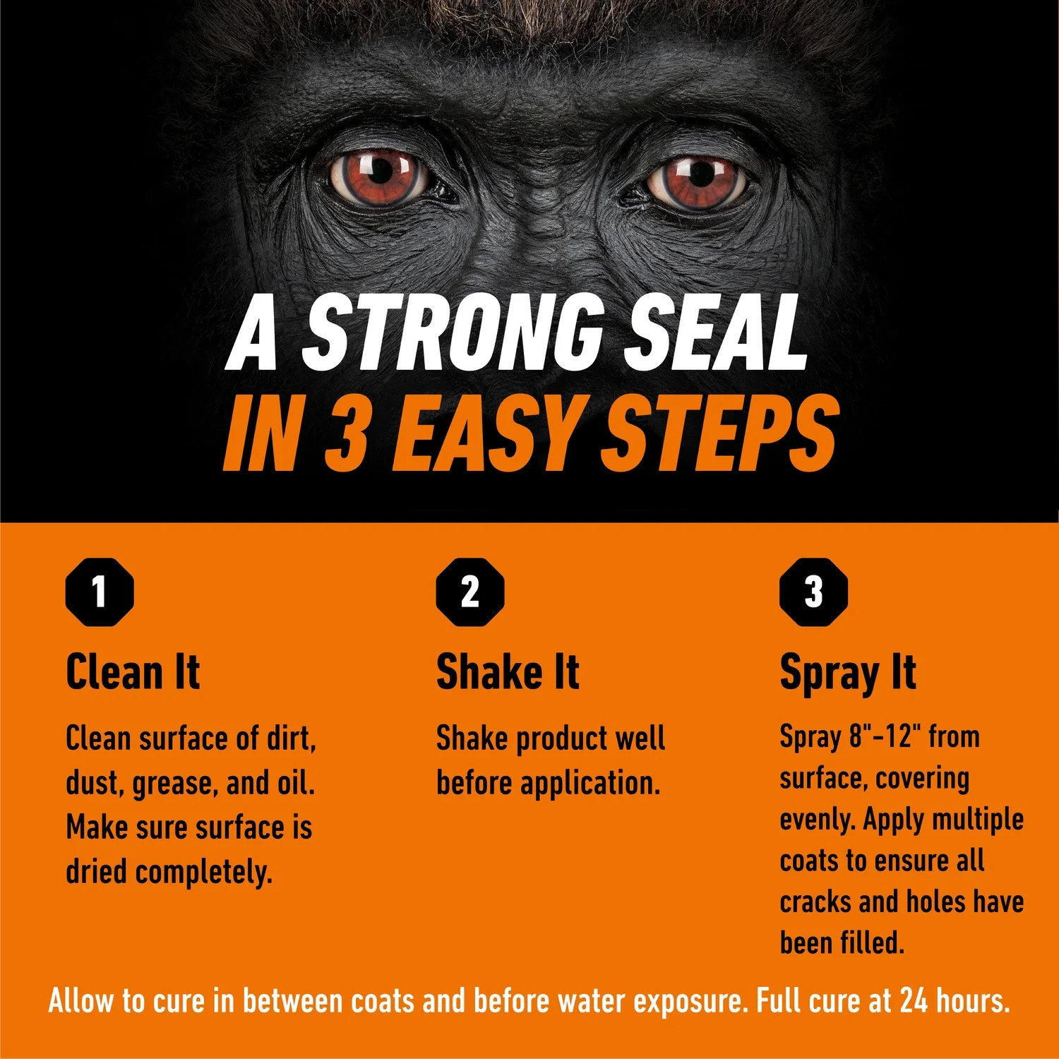(3 Pack) Gorilla Waterproof Seal Spray 16 oz Rubber Coating Leak Repair Spray