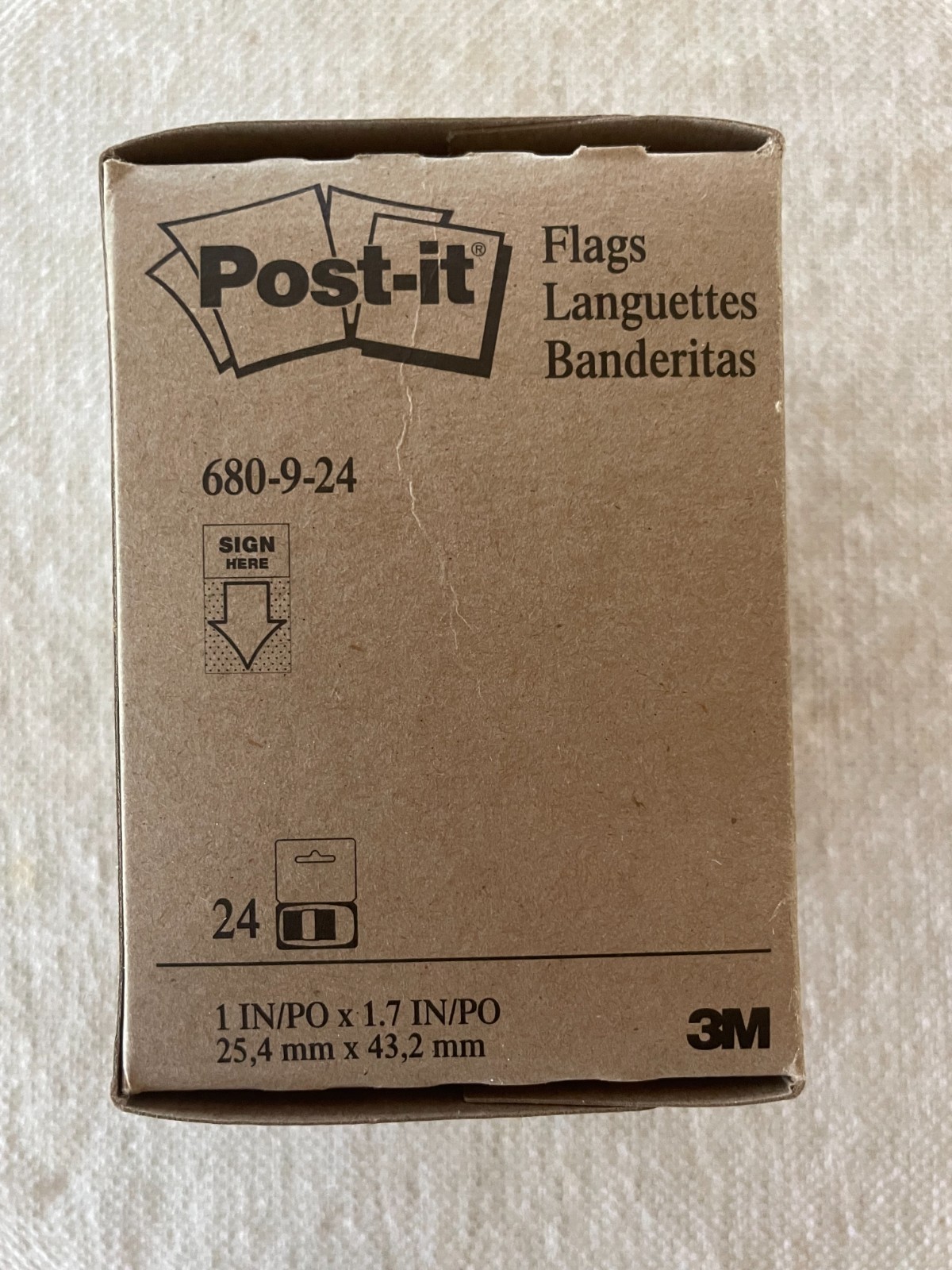 Post it flags “Sign Here” (1 box with 24 packets of 50 flags each = 1,200 flags)