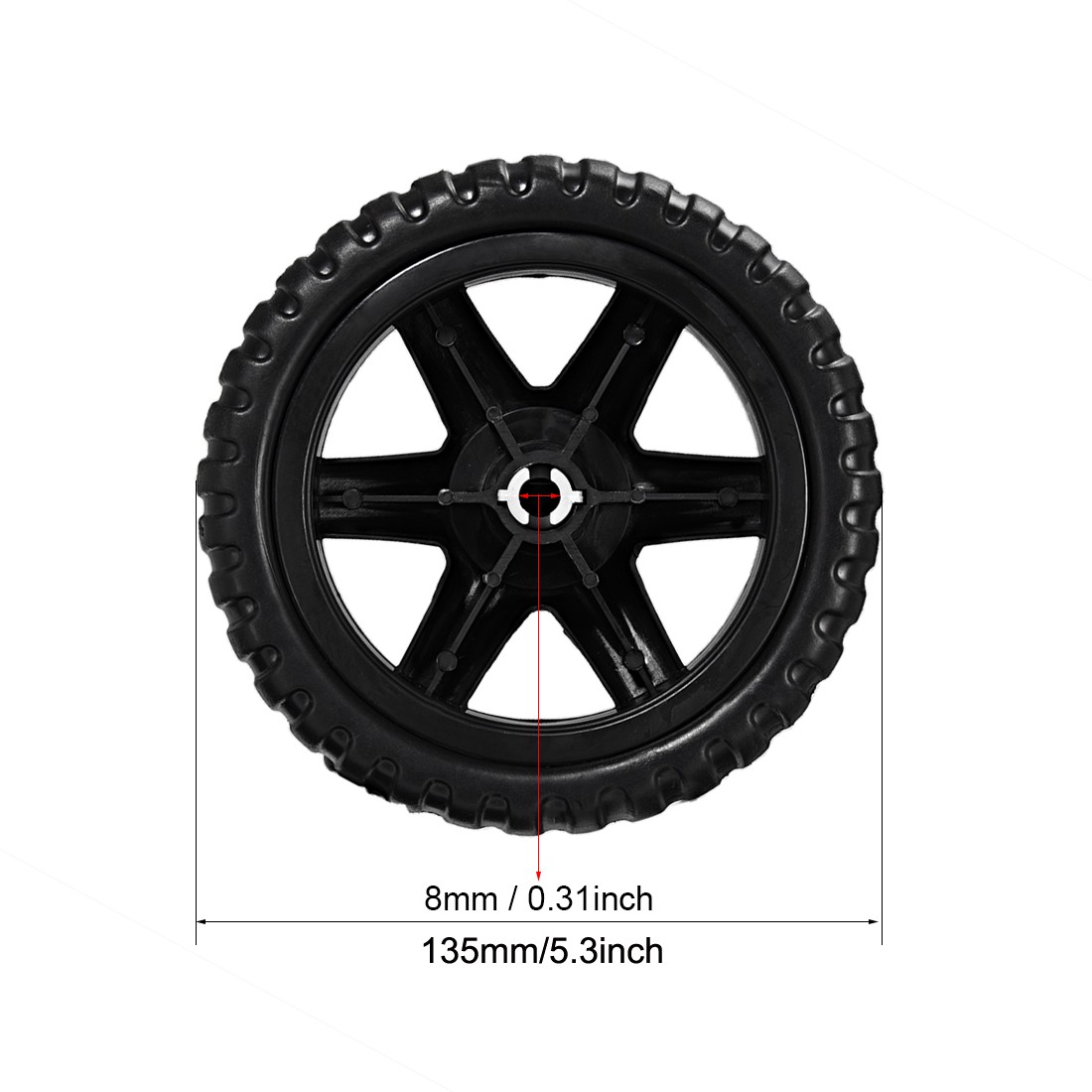 2Pcs 5″ Shopping Cart Wheel Replacement for Luggage Cart Caster Rubber Black