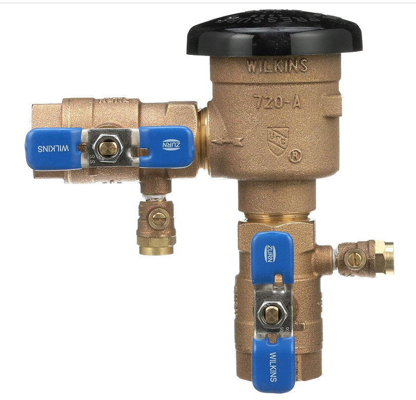 1″ 720A Pressure Vacuum Breaker Assembly, Brass Backflow Preventer Valve, 400PSI