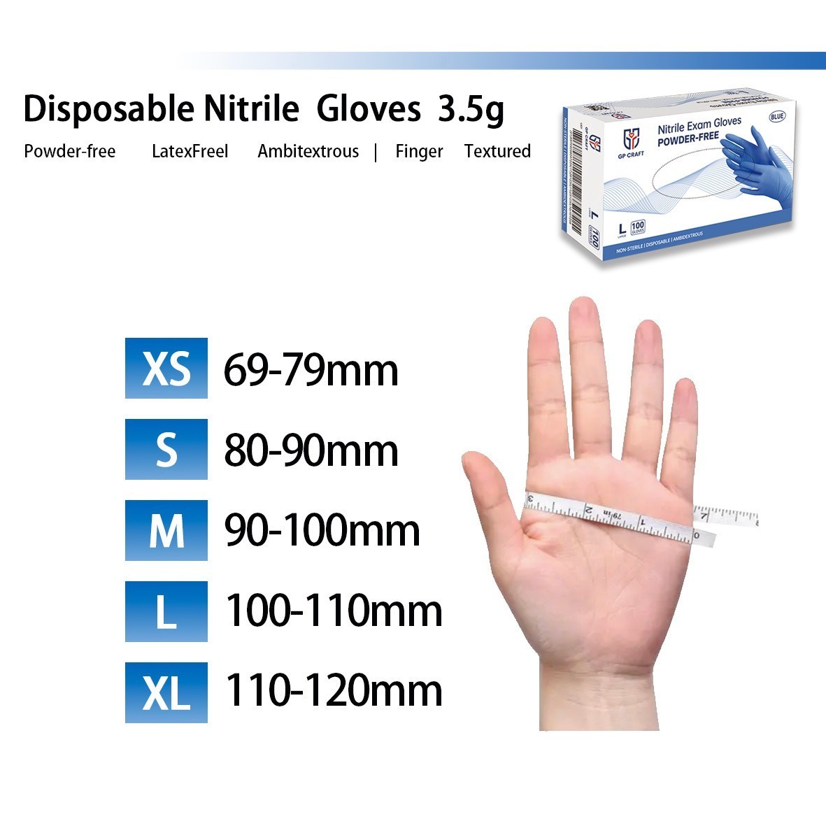100-Count Medical-Grade Disposable Nitrile Exam Gloves (Latex & Powder Free)