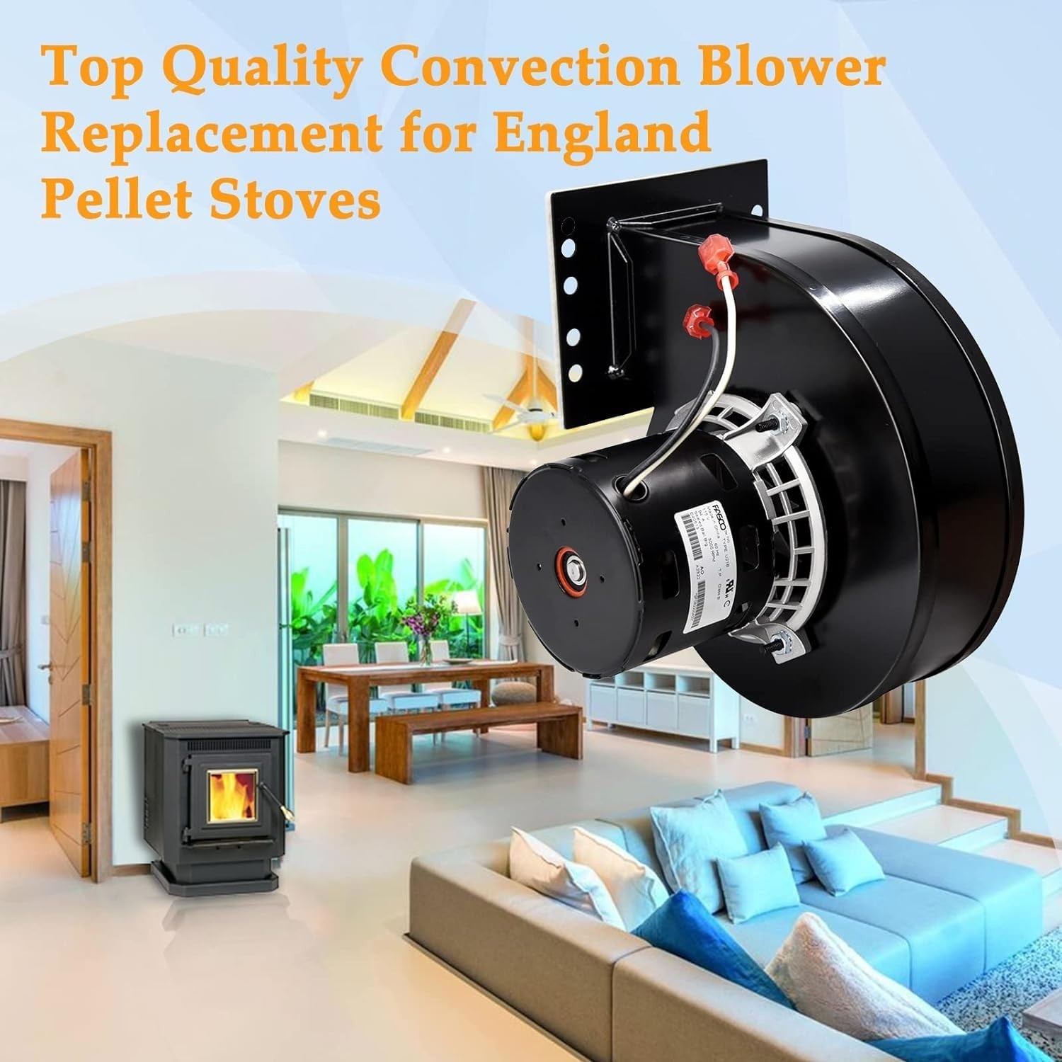 PU-076002B Exhaust Blower & PU-4C442 Convection Blower Fan Kit for Englander 25-