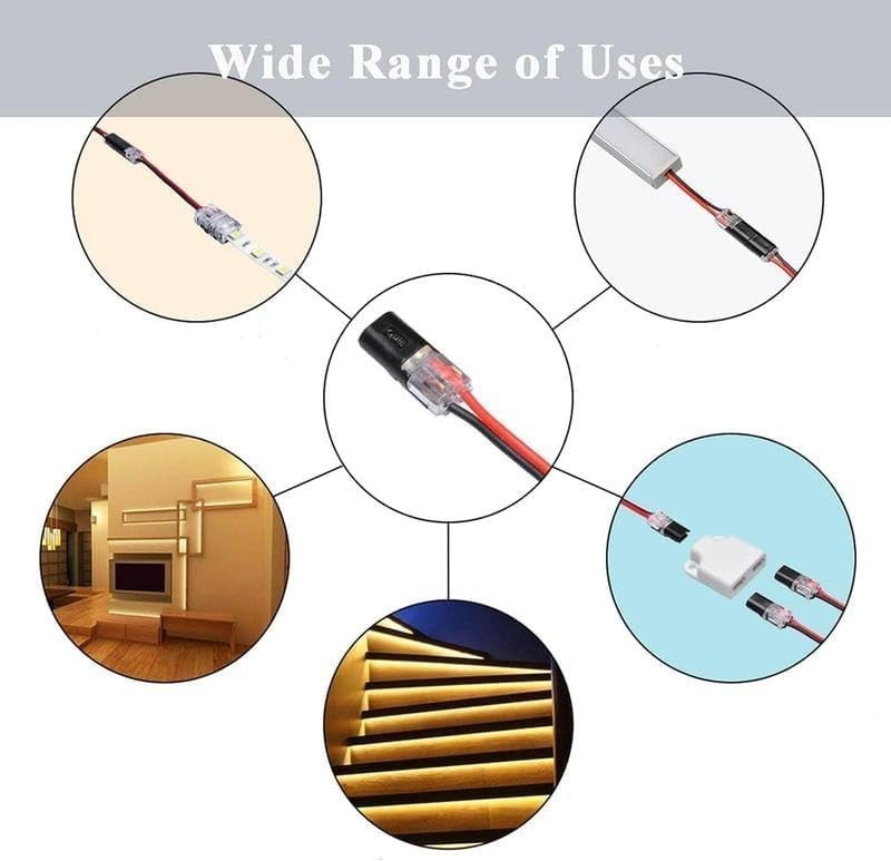 200pcs Double-Wire Plug-in Connector, Cable Clamp with Locking Buckle, AWG 18-22