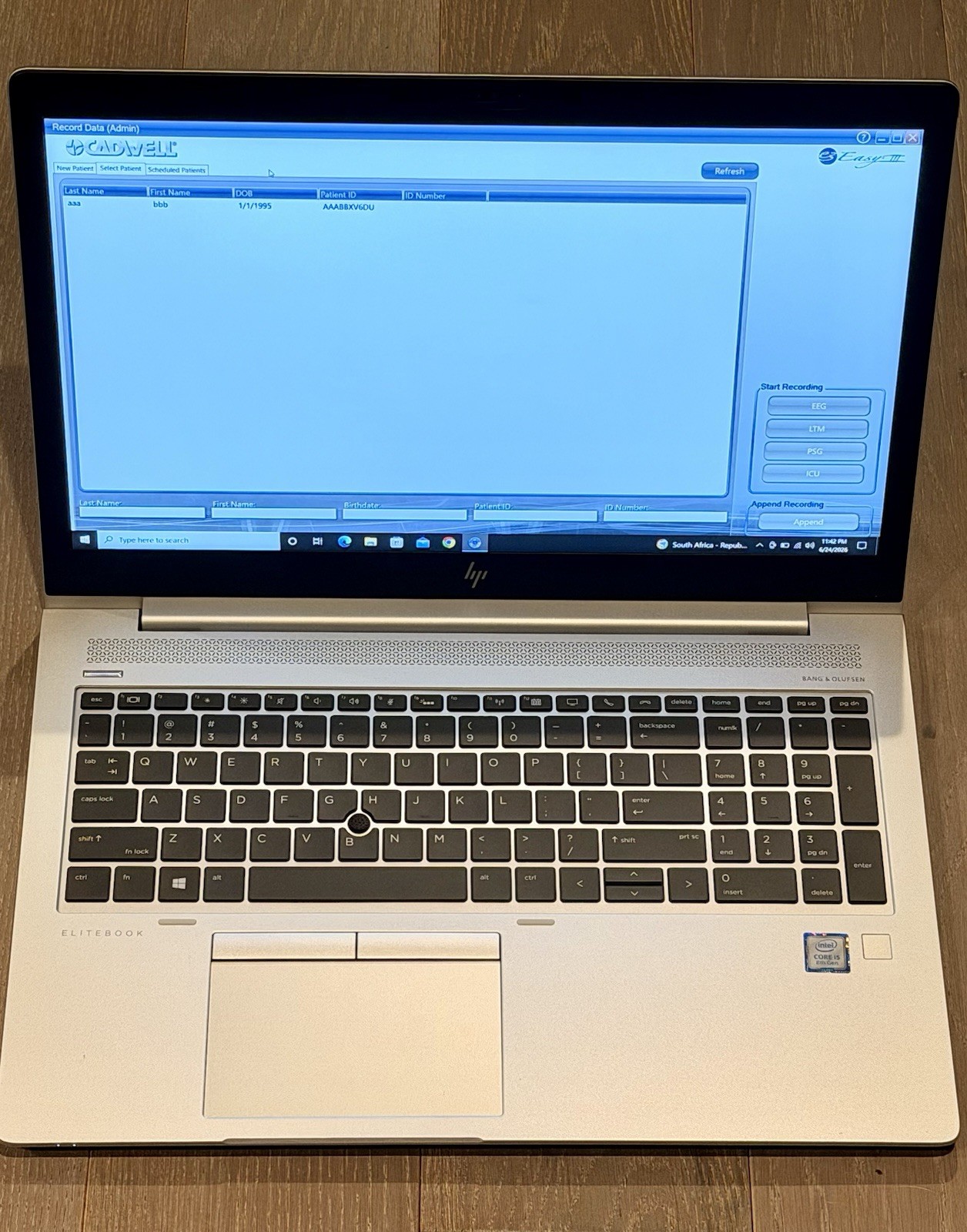 CADWELL EASY 3 HP ELITEBOOK LAPTOP 15” WINDOWS 10 w/ CADWELL EEG 4.5.2 SOFTWARE