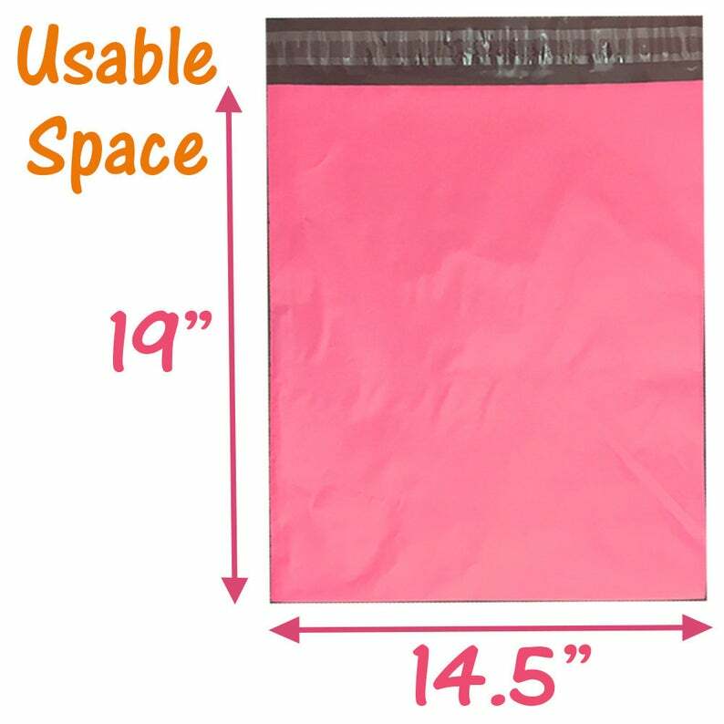 14.5×19 Poly Mailers, Hot Pink, Teal, Green, Blue, Yellow, Purple, & Pastel Pink