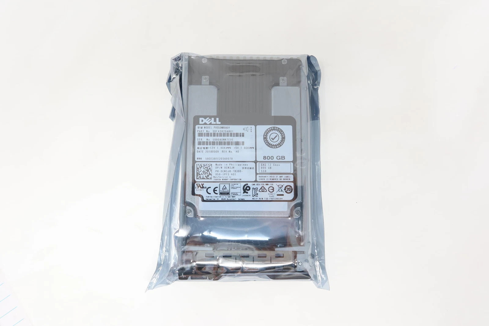 CN3JH Dell 800GB SAS 2.5″ 12G MU SSD Gen13 Solid State Drive PX05SMB080Y