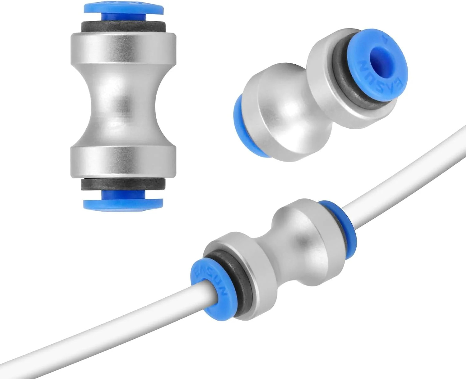 2pcs Teflon Feed PTFE Tube Connector, Aluminum Alloy & POM High Flow 3D Printer