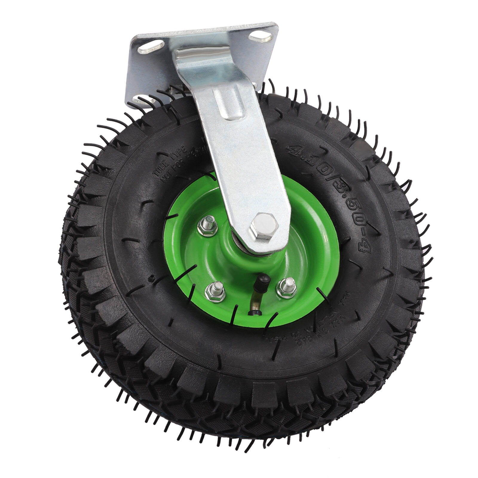 4-Pack 10in Pneumatic Swivel & Rigid Cart Casters, Heavy-Duty Air Tires