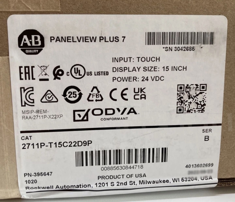 Allen-Bradley 2711P-T15C22D9P Ser B PanelView Plus 7 Controlled Terminal New