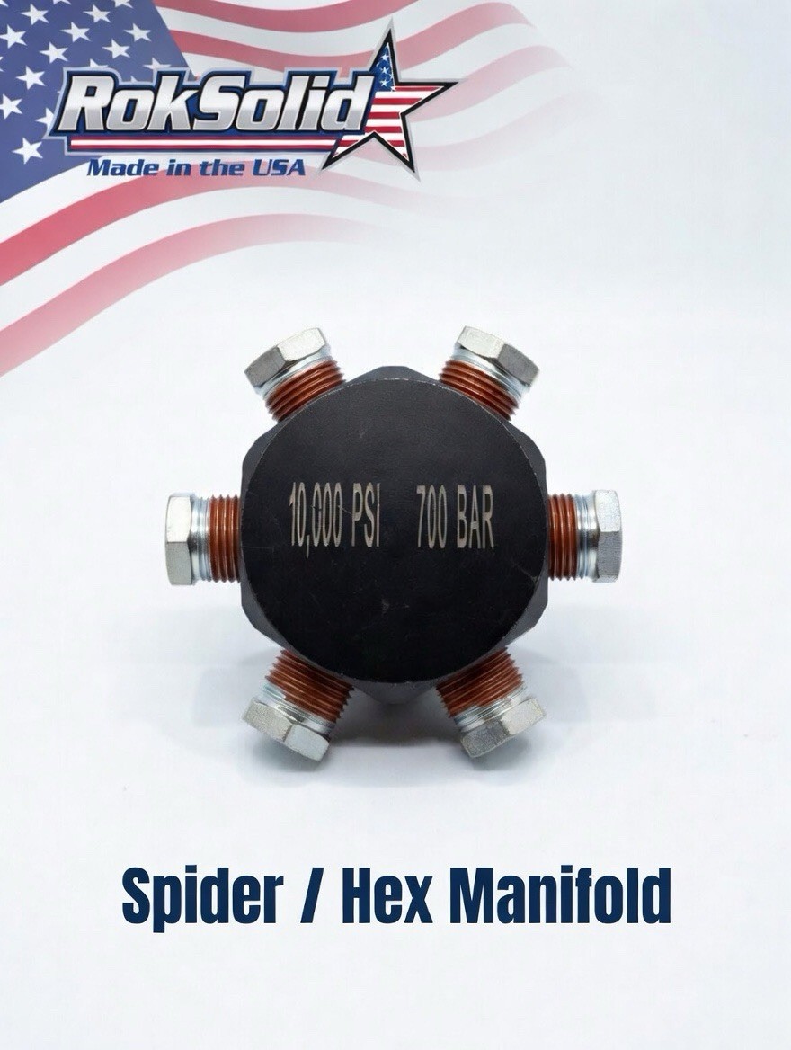 RS A-66 HEXAGON HYDRAULIC 6 PORT MANIFOLD 700 BAR/10,000 PSI BVA CMH6 NEW!